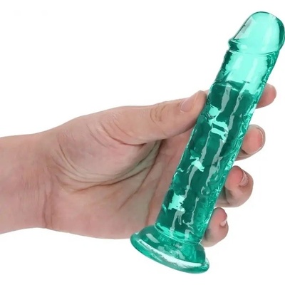 Realrock Realistické dildo s přísavkou tyrkysové 15,5 cm
