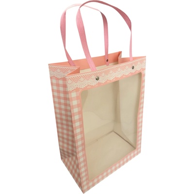 Floristická taška HD-FB074 25x15x35cm 10 kusů v balení - 1 růžová