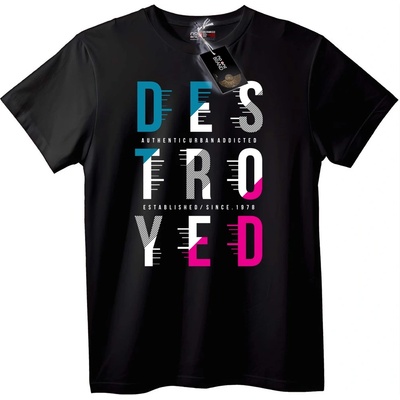NOONEBRAND Тениска Унищожен Градски Стил - L, Black