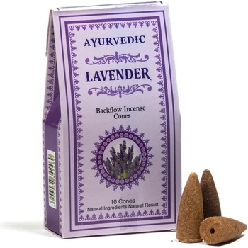 Ayurvedic Lavender backflow indické vonné františky tekoucí dým 10 ks
