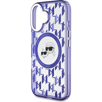 CG Mobile iPhone 16 KARL LAGERFELD IML MONOGRAM K&CH HEADS MAGSAFE Силиконов удароустойчив протектор за телефон, MagSafe, LILA KLHMP16SHMCKMHU (KLHMP16SHMCKMHU)