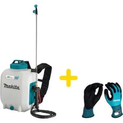 Makita Пръскачка гръбна акумулаторна Makita DUS108Z/ 10 л/ 18 V Solo с работни ръкавици (DUS108Z+P-84698)