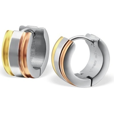 All4Silver oceľové okrúhle náušnice vzorkované A4S26616