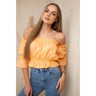 Kesi španělská halenka Kenzie s odhalenými rameny oranžová