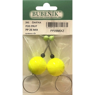 Bubeník číhátko pod prut 26mm 2ks barva žlutá