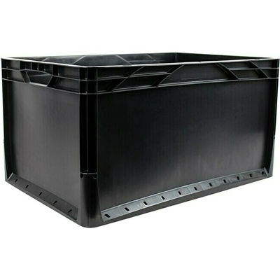 Eurobox s celou stěnou, černá, 66 l, 32 x 60 x 40 cm