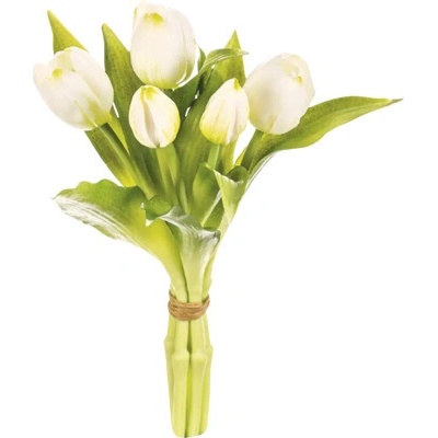 Umelá kytica tulipánov 29 cm krémová