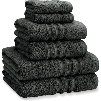 Image 1 of Catherine Lansfield Хавлиена кърпа Catherine Lansfield Zero Twist Cotton 6 Piece Towel Bale Set - Charcoal Grey
