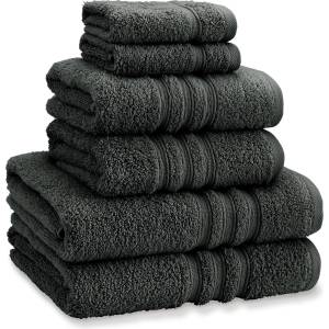 Catherine Lansfield Хавлиена кърпа Catherine Lansfield Zero Twist Cotton 6 Piece Towel Bale Set - Charcoal Grey