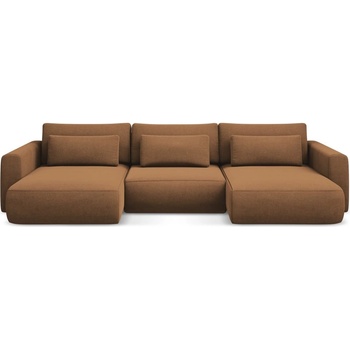 makamii Теракотен разтегателен ъглов диван с място за съхранение (U форма) Kapua - Makamii (KAPUA_UF_24_P1_C9)