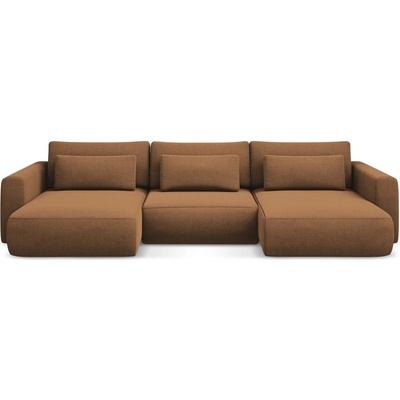 makamii Теракотен разтегателен ъглов диван с място за съхранение (U форма) Kapua - Makamii (KAPUA_UF_24_P1_C9)