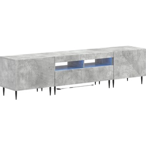 vidaXL 3 части LED ТВ шкаф Бетонно сиво Инженерна дървесина (3416680)