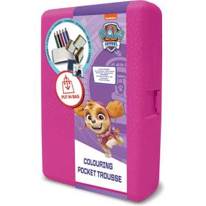 Multiprint Розова кутия за съхранение "Paw Patrol" с аксесоари за оцветяване и 3 печата