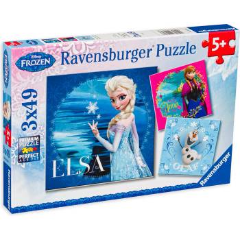 Ravensburger Пъзел Ravensburger от 3 x 49 части - Замръзналото кралство (9269)