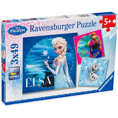Ravensburger Пъзел Ravensburger от 3 x 49 части - Замръзналото кралство (9269)