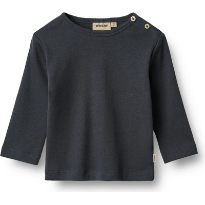 WHEAT Детска блуза с дълъг ръкав WHEAT Kid's Rib T-Shirt L/S Milo Longsleeve - Navy - размер 68 (EU) (704-4607-0214)