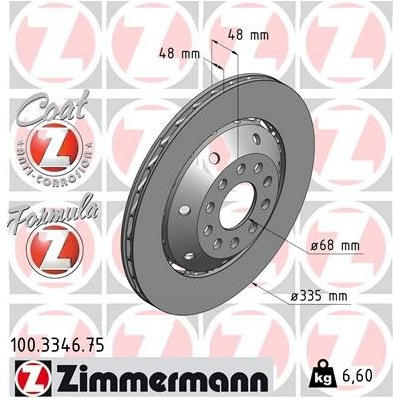 Brzdový kotúč ZIMMERMANN 100.3346.75 (100334675)