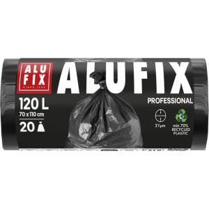 Alufix Чанти за боклук ALUFIX 120 л, черни, LDPE, 70x109 см, 20 броя MS12015UNI21 (MS12015UNI21)