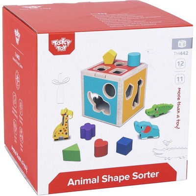 Tooky Toy - Дървен сортер с цветни форми и животни TH442