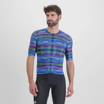 Sportful Glitch Bomber Jersey Multicolor Blue