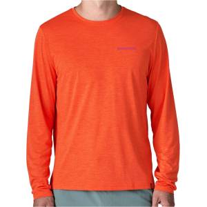 Patagonia Мъжка спортна тениска Patagonia L/S Cap Cool Daily Shirt Boardshort Logo Sport shirt - Orange Peel / Light Orange Peel X-Dye (216-8004-0112)