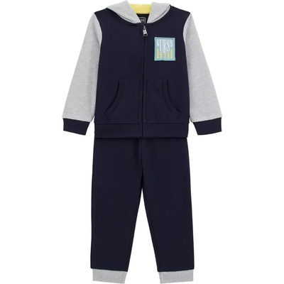Guess Двуцветен спортен екип за мини момче Guess в тъмно синьо и сиво с надписи