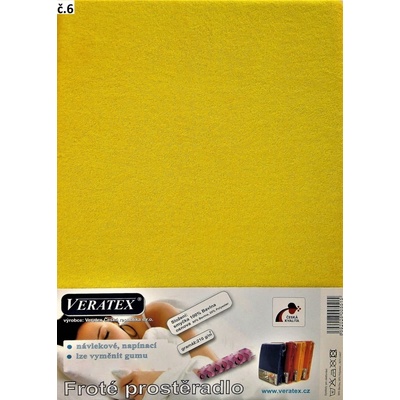 Veratex Froté prostěradlo středně žluté 160x200x20