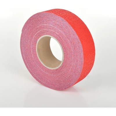 Odolná, ohebná podlahová páska s protiskluzovým povrchem WT-5845 – PU, červená, 50 mm × 25 m