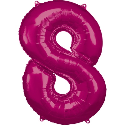 Amscan Балон фолиев число 8 за рожден ден розов 86 см