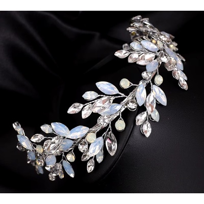 Naishide Jewelry Třpytivá krystalová čelenka do vlasů - stříbrná