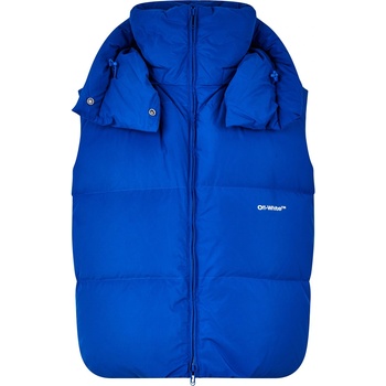 OFF WHITE Яке OFF WHITE Men's Off-White Bounce Down Hooded Short Puffer Jacket - Peacock/White