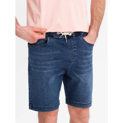 Ombre Clothing pánské džínové kraťasy Korbin modrá