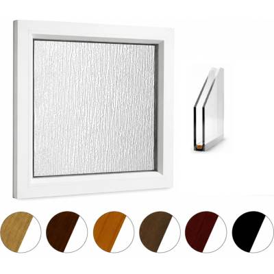 Aluplast Jednokřídlé okno fixní, 500-590 x 1000-1090 mm bílá, neprůhledné neotevíratelné Dvojsklo Ug=1,1