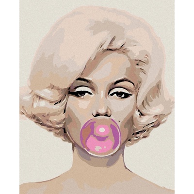 Zuty Malování podle čísel Marilyn s bublinou 40 x 50 cm vypnuté plátno na rám 8596530044932