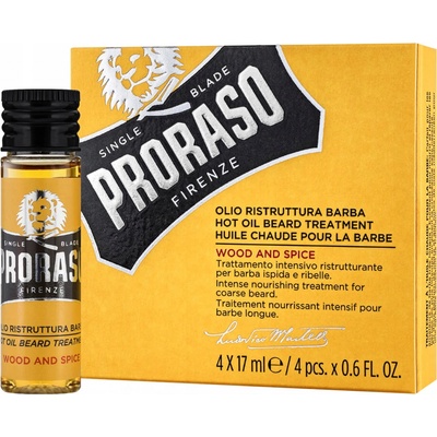 Proraso Wood and Spice zahřívací olej na plnovous 4 x 17 ml