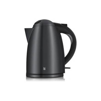 WMF Stelio kettle stainless steel 1.7L, electric kettle with limescale filter, 2400 W, illuminated water level indicator, matt black stainless steel - 413020072