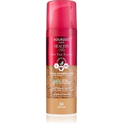 Bourjois Paris Healthy Mix Clean & Vegan Glow Tint Essence hydratační a tónující esence 04 Medium 30 ml