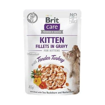 Brit Care Cat Kitten Fillets in Gravy Tender Turkey 3 x 85 g