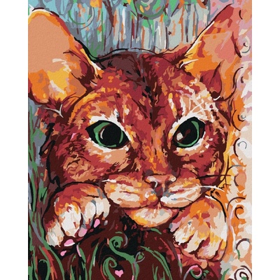 Zuty Malování Podle Čísel Malovaná Kočka 80 x 100 Cm Plátno 8596530073628