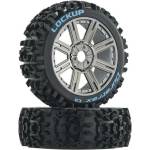 Duratrax колело 3.2" Buggy H17x34mm Lockup C2 Spoke хром (2)