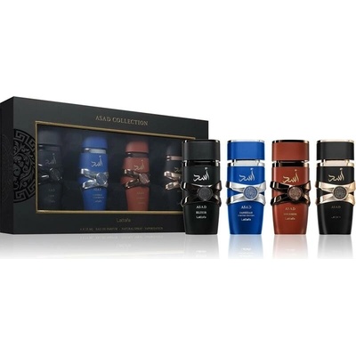 Lattafa Asad Lattafa Asad Elixir EDP 25 ml + Lattafa Asad Bourbon EDP 25 ml + Lattafa Asad Zanzibar EDP 25 ml + Lattafa Asad EDP 25 ml