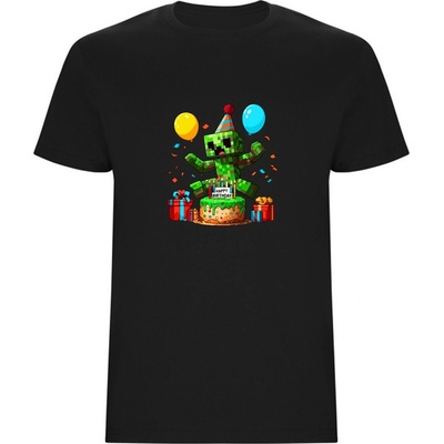 Chlapecké tričko MINECRAFT NAROZENINY CREEPER Tisknemena.cz černá