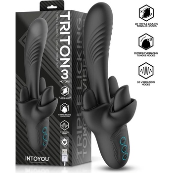 INTOYOU Triton Triple Licking Tongue Vibrator Black