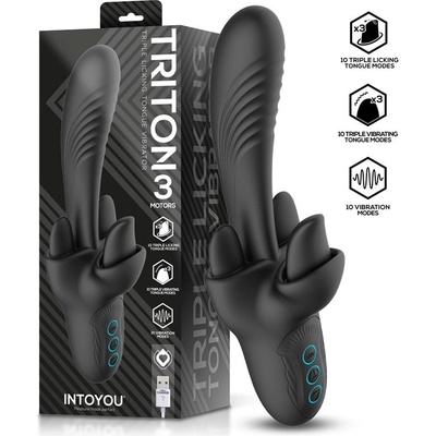 INTOYOU Triton Triple Licking Tongue Vibrator Black