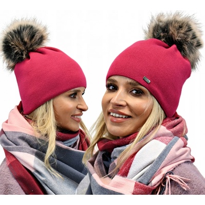 Fashionweek dámská zimní čepice s bambulí ZIZI15/A13 Amarant