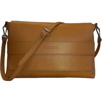 My Love bag kožená crossbody přes rameno koňaková