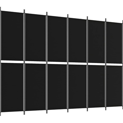 vidaXL 6dílný paraván černý 300 x 220 cm textil 350257