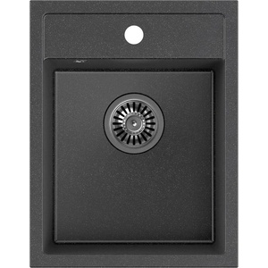 Quadron Вградена мивка Quadron Pop Johnny 90 от черен композит - черна точка 39x50 см (HCQJ3950CZK) Мивка за вграждане