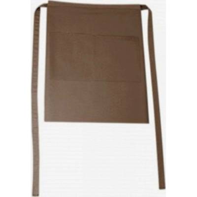 CG Workwear Gastro zástěra Roma s kapsami odolná proti pomačkání hnědá taupe CGW1262