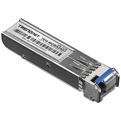 TRENDnet SFP модул с двойна дължина на вълната, едномодов симплекс LC, 1.25G, TX: 1310nm/RX: 1550nm, 20Km - TRENDnet TEG-MGBS20D3 (TEG-MGBS20D3)